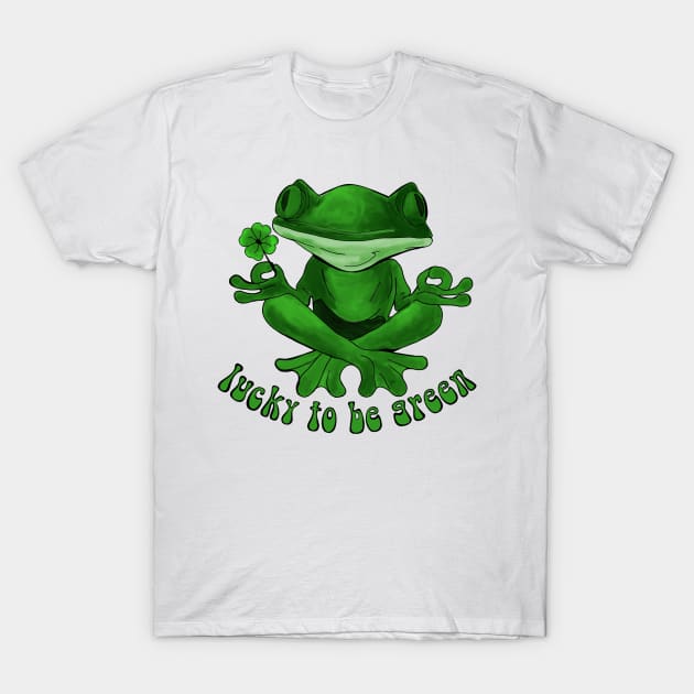 Lucky to be Green Irish Frog T-Shirt by Slightly Unhinged